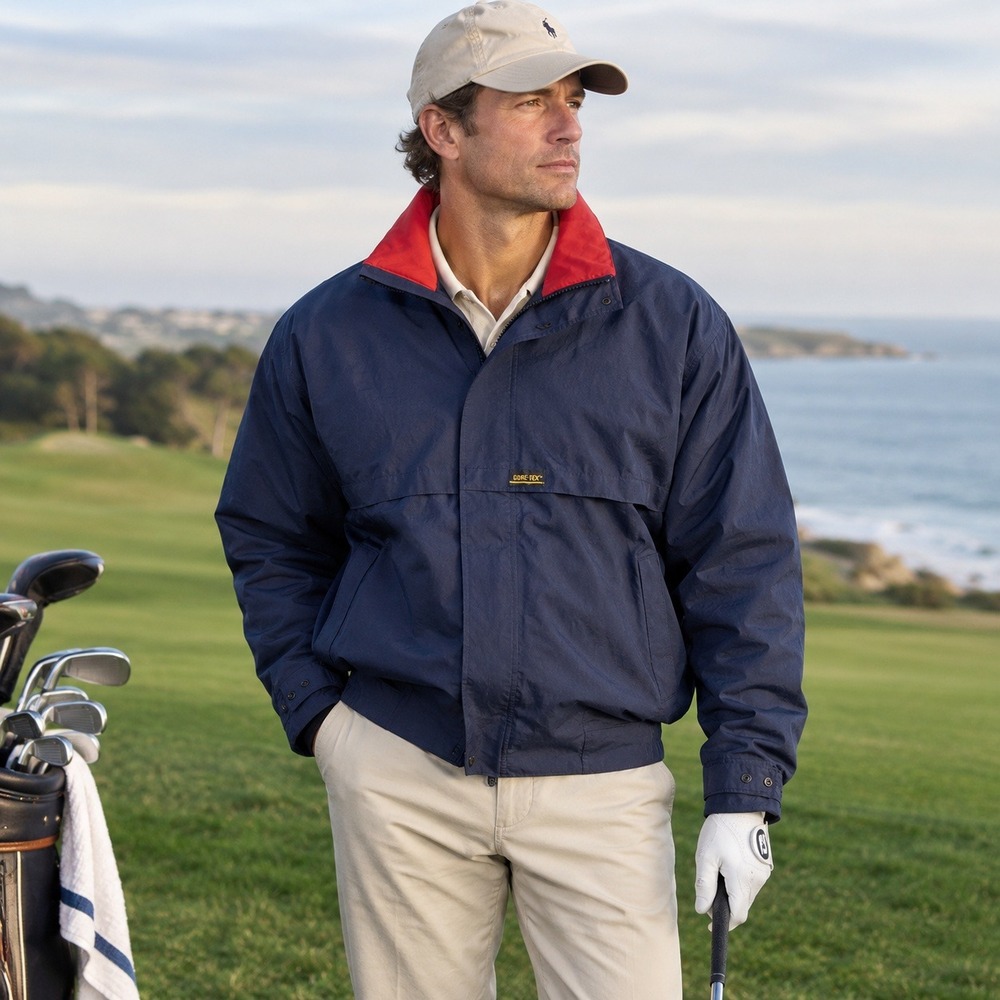 Zero Restriction Golf Jacket Gore-Tex Waterproof Windbreaker Navy Men's XL